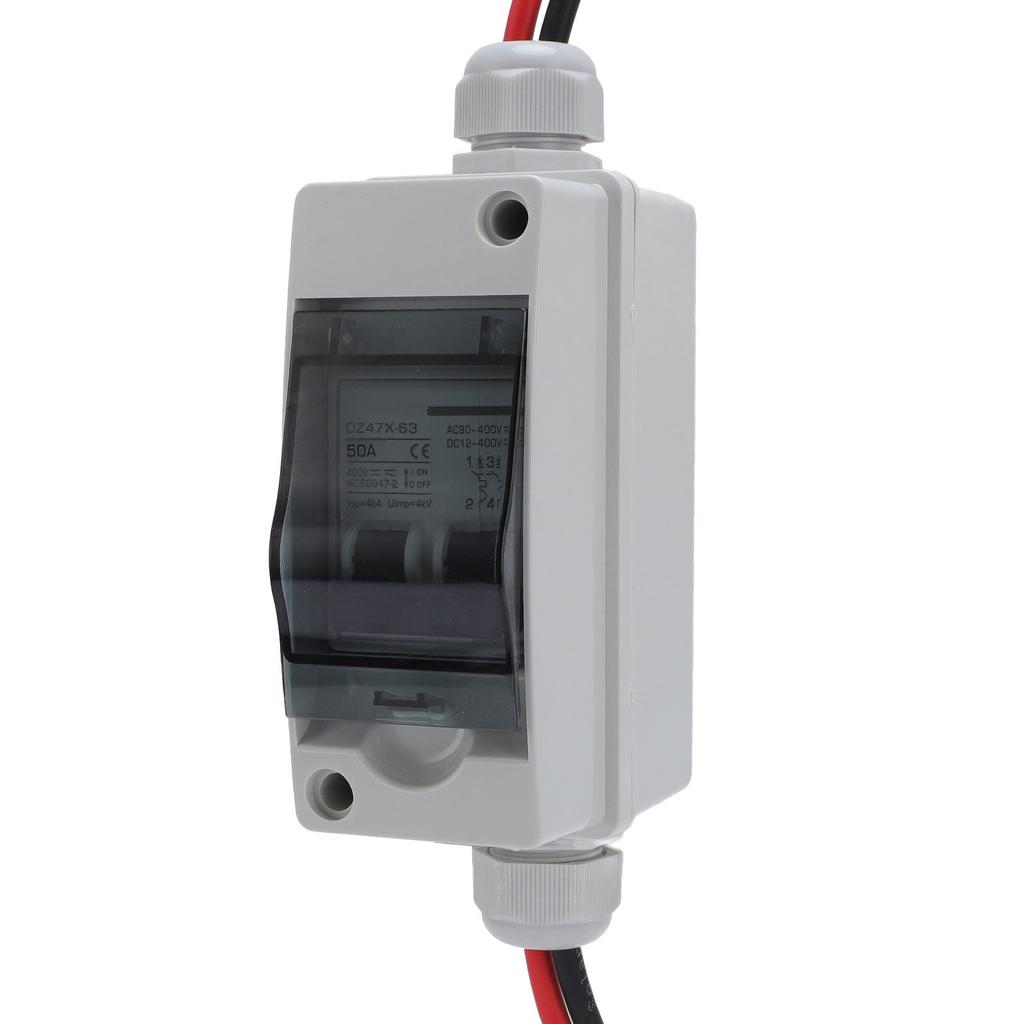 Solar Panel Disconnect Switch 50A 2P IP65 Water Proof Solar PV Circuit Breaker for PV Homes