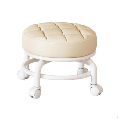 Stool with Low Seat And Roller for Housework, Round Kids, Pulley, Sturdy