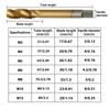 7-teiliger Hochgeschwindigkeitsstahl Schneckenspitzenbohrer M3-M12 Spiralbohrer titannitriert Maschinengewindebohrer Durchgangsloch-Gewindebohrsatz