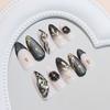 Three-dimensional cat's eye gilt star French shell pattern fashionable sweet and cool ins wind removable manicure 24 pieces