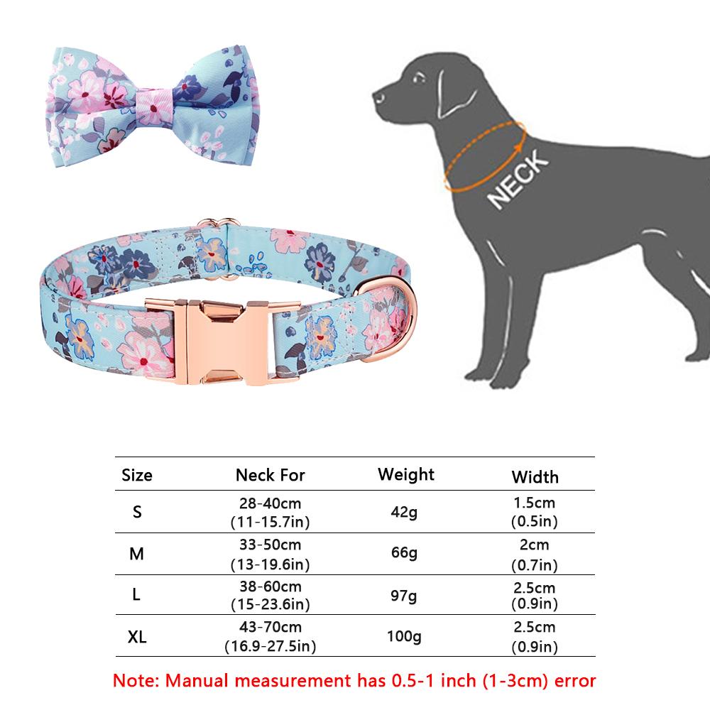 Classic Dog Collar with Bow Tie, Girl Boy Bowtie Quickly Release Buckle, Comfortable Soft Cute Collars for Puppy Small Medium Large Dogs