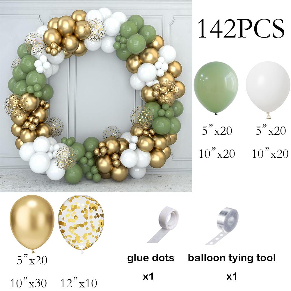 

Avocado Green Balloons Garland Green White Gold Confetti Balloon Arch Kit Wedding Anniversary Baby Shower Birthday Party Globos AS Picture