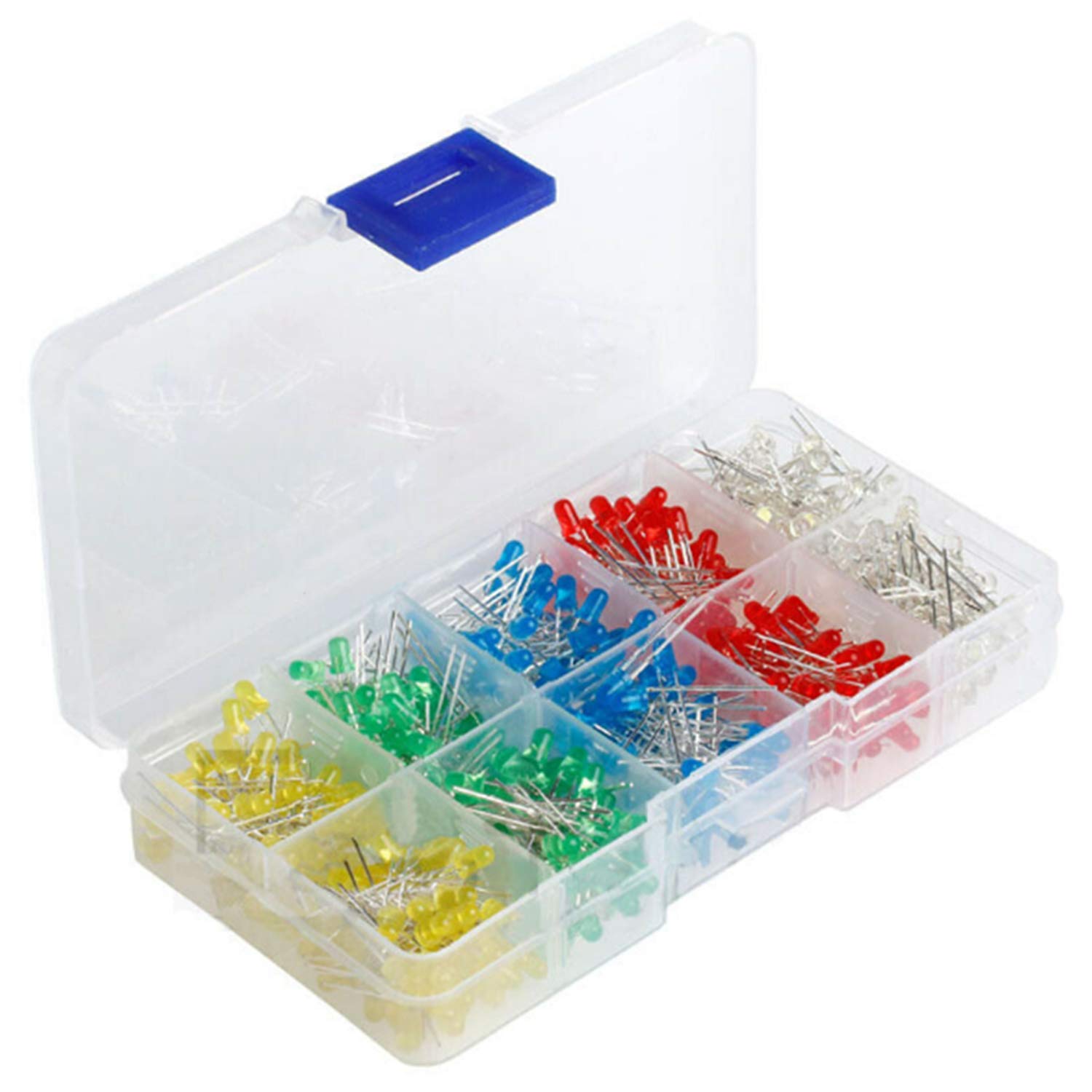 

BTtime 3mm and 5mm Clear LED High Round 5 and Approximately 200 Pieces Light-Emitting Diodes, Set, Brightness, Head, Colors White, Red, Green, Blue,