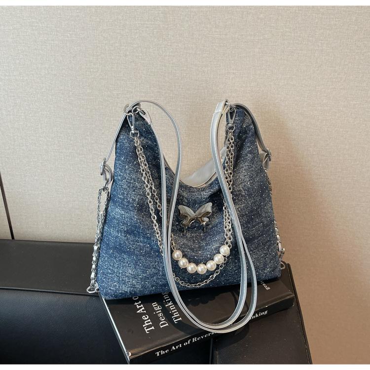 

2025 Fashion Sparkling Diamond Tote Bag Trendy Leisure Large Capacity Multifunctional Backpack Women s Travel Backpack королівський синій колір