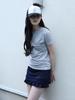 Eogeulliswedou Mesh Star Ruffle Mini Skirt (Navy)