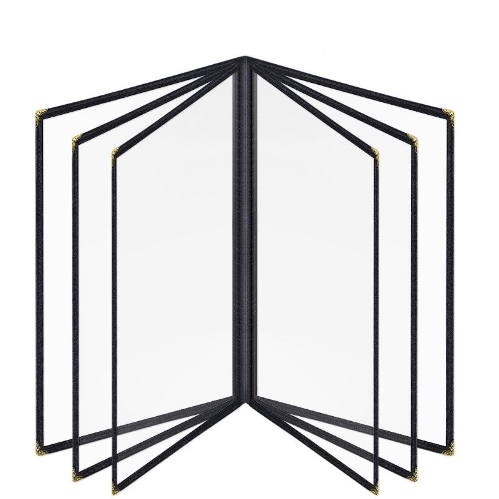 A4 A4 Menu Paper Holder Metal Corners Shell Document Folder PVC Transparent Menu Cover Hotel
