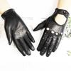 Summer Driving Leather Driver Gloves Women's Fashion New Thin Unlined Black Sheepskin All Finger Motorcycle Riding Gloves