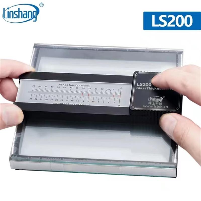 Linshang LS201 Digital Glass Thickness Meter LS200 Laser Gauge for Double Glazed Insulated Laminated Tempered Hollow IG Glass