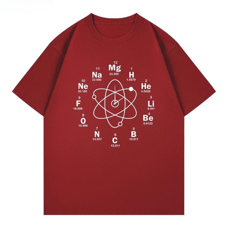 Chemistry Student TShirt Short Sleeve Laboratory Clock Creative Fun Eleunisexts Periodic Table Cotton Summer Casual Loose Top
