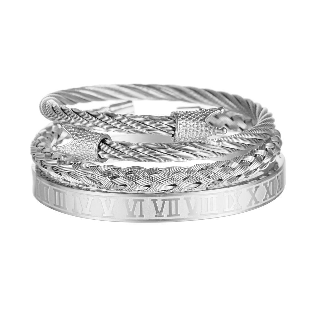 Punk-Retro-Armbänder aus Stahl mit geometrischen Formen für Herren mit mehrfarbigen Spiralen – ideal als Geschenk für Festivals