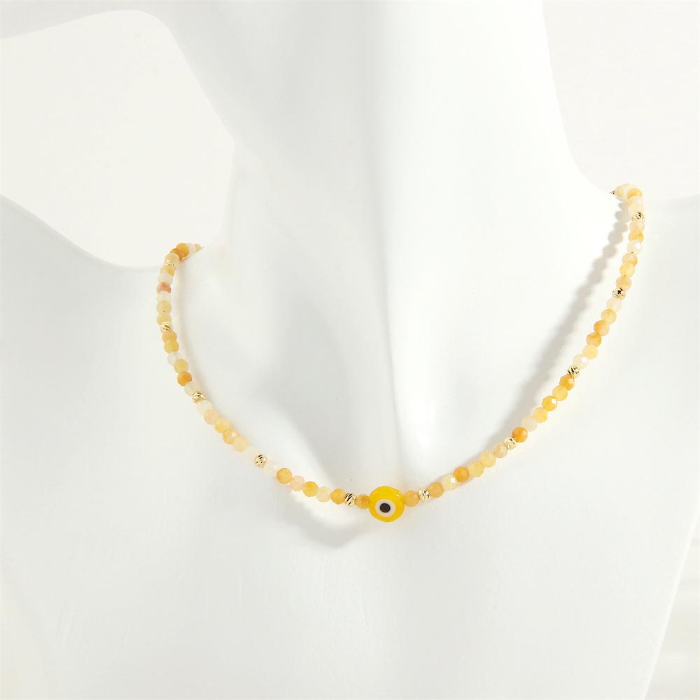 

Модное ожерелье из полудрагоценных камней смешанных цветов и стеклянных бусин в виде глаз