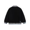 Lining Contrast Trim Stripe Letter Logo Fleece-Lined Jacket Unisex Jacket Black AFDSD31-3