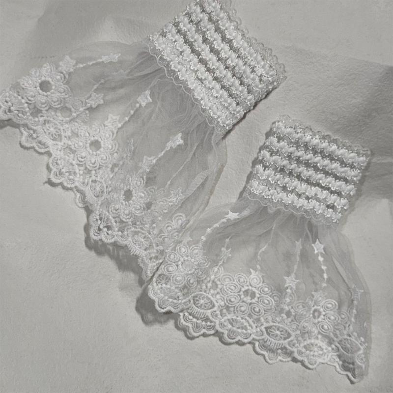 Elegant Lace Arm Sleeves Nylon Wrist Cuffs Faux Sleeves For Women And Girls Daily Outfit and Formal Dress Enhancement
