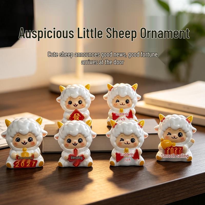Charming Sheep Healing Ornament - Desk, Computer Screen, Zodiac, or Car Console Decor