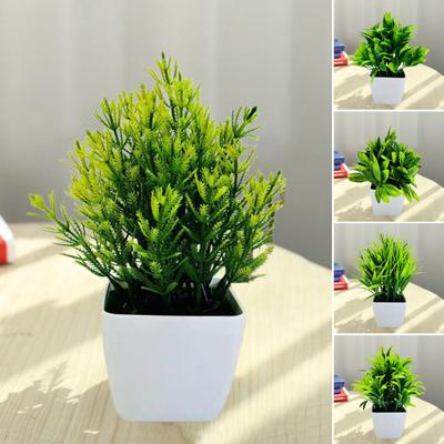 Artificial Potted Green Plants Home Office Table Centerpiece Wedding Party Plastic Faux Greenery Bonsai Indoor Outdoor Desktop