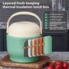 Double Layer Thermal Stainless Steel Meal Preparation Container Insulated Lunch Box with Separate Compartments