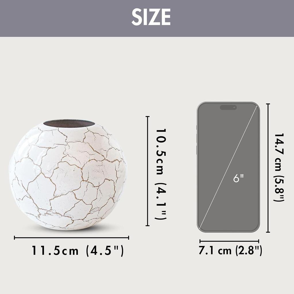 Vază sferă metalică pentru decor acasă|Ghiveci rotund pentru dormitor, sufragerie, birou, nuntă|Aranjament floral pentru ziua de naștere, aniversare, festival|