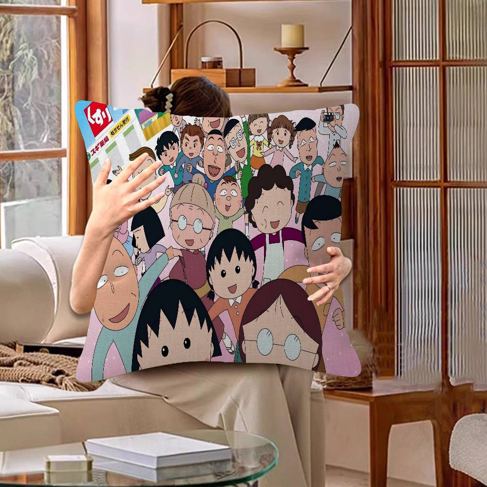 C-Chibimaruko Chan Cushion Cover Pillowcase Upholstery Sofa Throw Pillow Home Decor Pillowcas