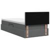 LED Storage Bed with Mattress Dark Grey 90 x 200 cm Fabric