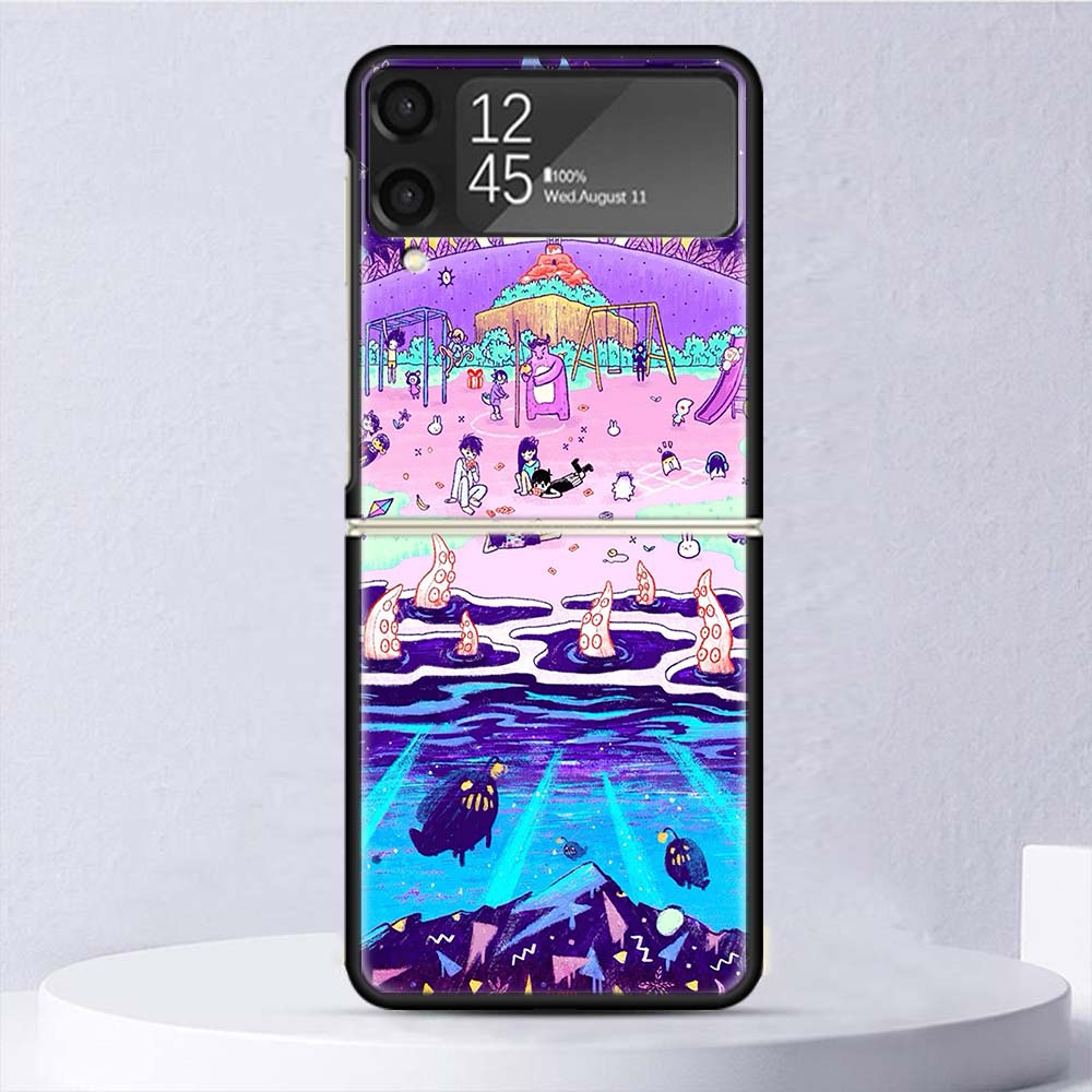 Game O-Omori Cartoon Shockproof Case For Samsung Galaxy Z Flip 7 6 5 4 3 5G Phone Cover Z Flip3 Flip4 Flip5 Flip6 Flip7 Shell