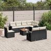 VidaXL Garden Lounge Set with Cushions 9 Pcs, Patio Sofas, Patio Furniture Set, Outdoor Furniture, Black 3224656
