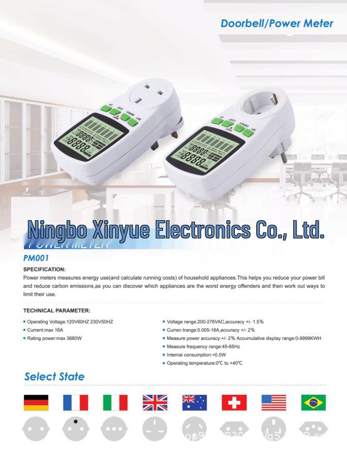 European Standard Power Meter Socket with Graph Display