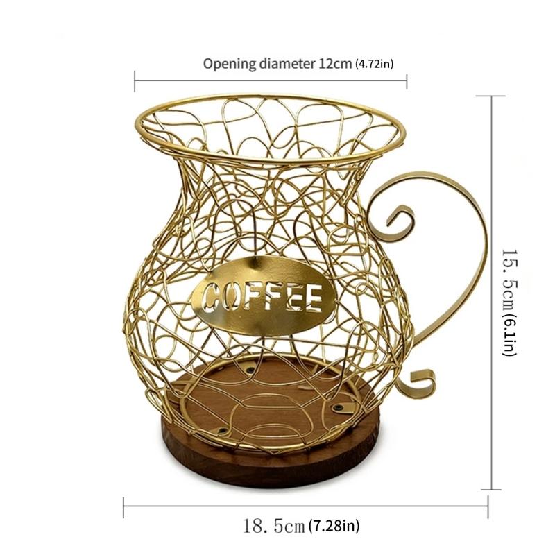 Metal Wire Coffee Storage Rack Convenient Coffee Pods Basket Decorations for Kitchen Countertop Espressos Pods Stand