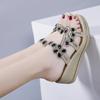 Fashion Women Sandals Summer Fashion High Heel Sandals Crystal Casual Shoes High Heels Rhinestone Thick-soled Wedge Slippers