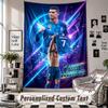 Wall Hanging Tapestry With Custom Name & Text, Cristiano Ronaldo Decorative Tapestry For Bedroom