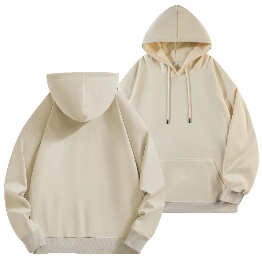 DIY Custom Logo Black Hooded Sweatshirt Pure Cotton Long-Sleeved Pullover Casual Top for Men And Women Autumn Winter Fashion