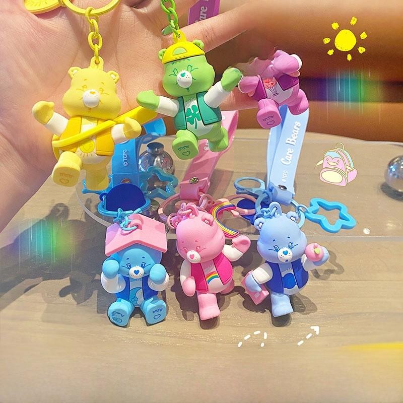 Love Cute Rainbow Bear Cartoon Keychain Pendant  For School Bag Decor Gift And