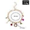 2025 New Fashion Women Lovely Christmas Elk Wreath Bracelet Christmas Party Bell Charms Pendant Metal Bangles Bracelet Jewelry
