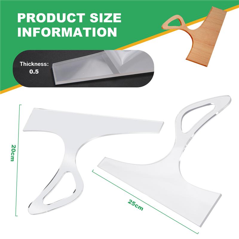 M-Modern-Charcuterie Template Acrylic Handle Cutting Board Router Template Straight Angled Tracing Stencils Guide Tools