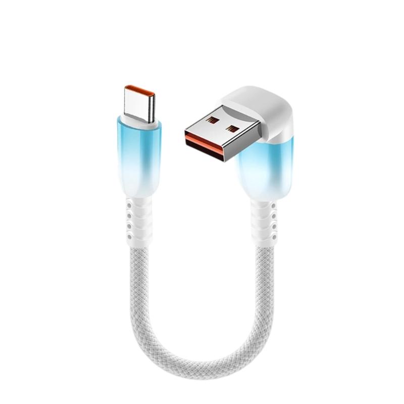 Short Gradient Color USB To Type C Cable Nylon Braided Fast Charging Cord Design Universal Compatibility