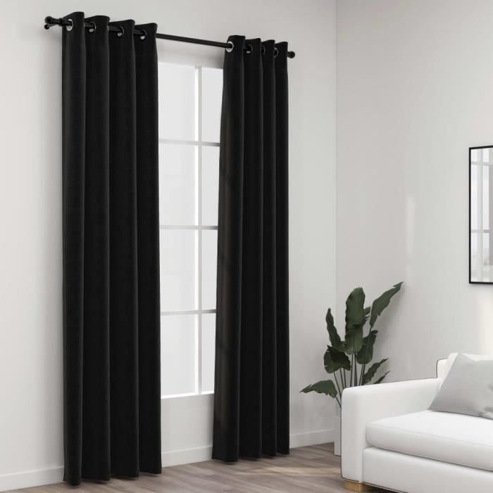 VidaXL Blackout Curtains Linen Look 2 Pcs Anthracite 140x245 Cm