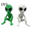 Alien Collectible Figurine Mini Ornament Sci-fi Funny Sitting Statue Planter Indoor Decoration for Garden Home Desktop Decor Lovers Gift Christmas