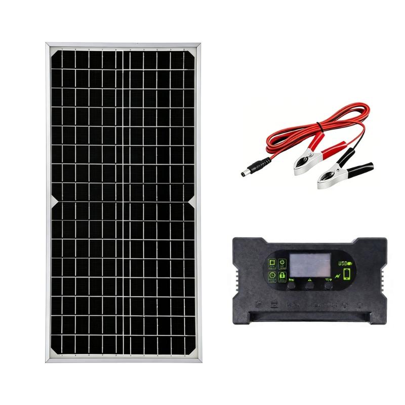Pack of 2 High Efficiency 16W 12V Monocrystalline Solar Kit for Daily Battery Charging and Off Systems