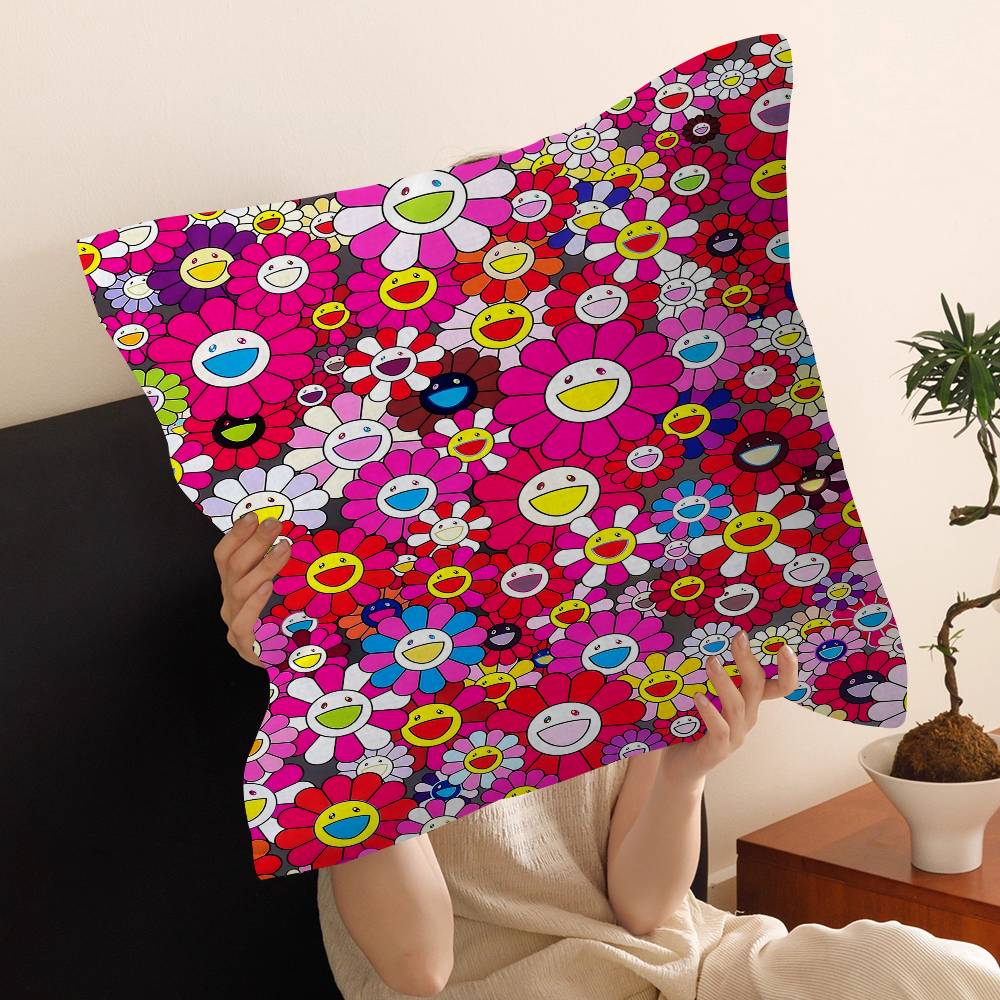 Fashing T-Takashi M-Murakami Pillow Gift Home Office Decoration Bedroom Sofa Car Cushion Cover Case 45X45