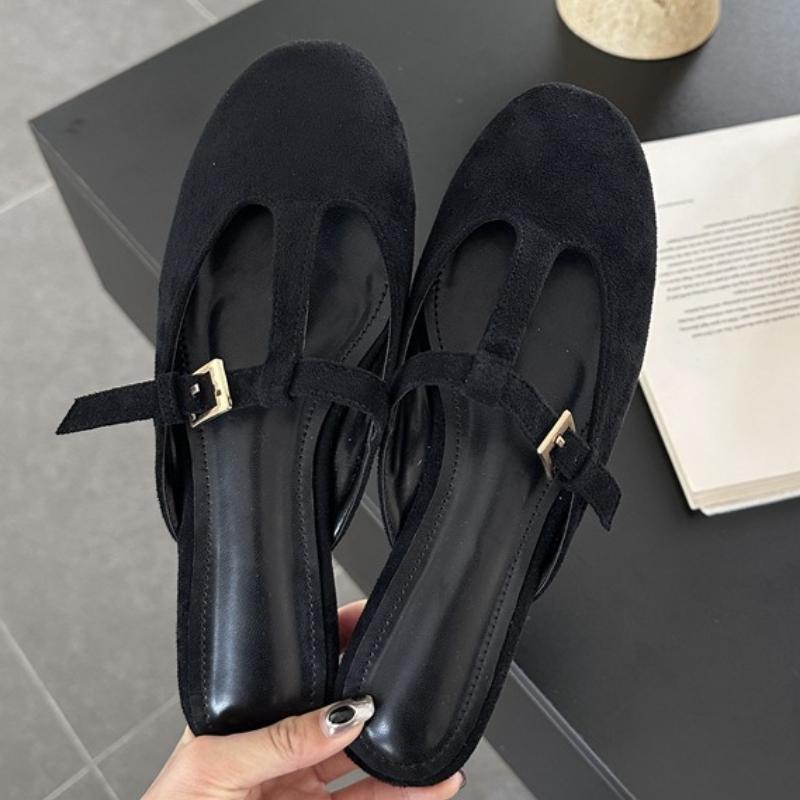 

Fashion Cozy Faux Suede Flat Sandals Women Fashion T Strap Buckle Brand Designer Shoes Lightweight Concise Casual Shoes Zapatos De Mujer 35 чёрный