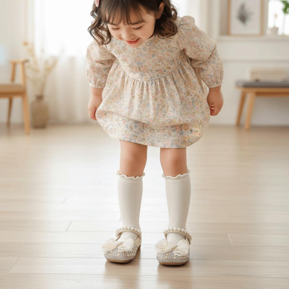 Pearl Girls Princess Shoes Soft Soled Mary Jane Shoe Fashion Children Leather Shoes  Daily