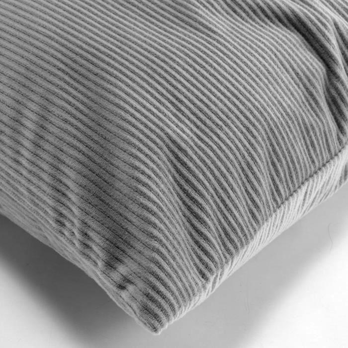 Coussin - Cottele - 40 x 40 cm - Velours - Gris - Déhoussable