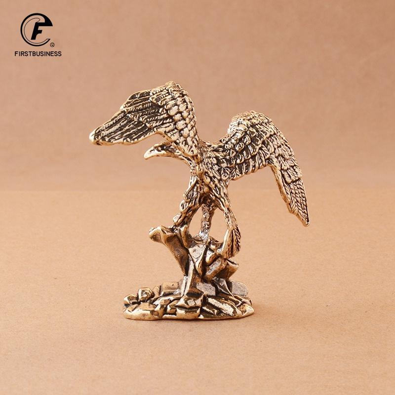 Solid Brass Eagle Figurines Miniatures Small Animal Desktop Ornaments Home Feng Shui Decorations Crafts Accessories Collections