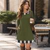 Women's Fashion Vertical Striped Knit Long Sleeve Dress for Casual Everyday Wear