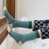 Multicolor Striped Casual Women Socks Korean Fashion Retro Harajuku Woman Socks College Style Cotton Girls Students Crew Socks