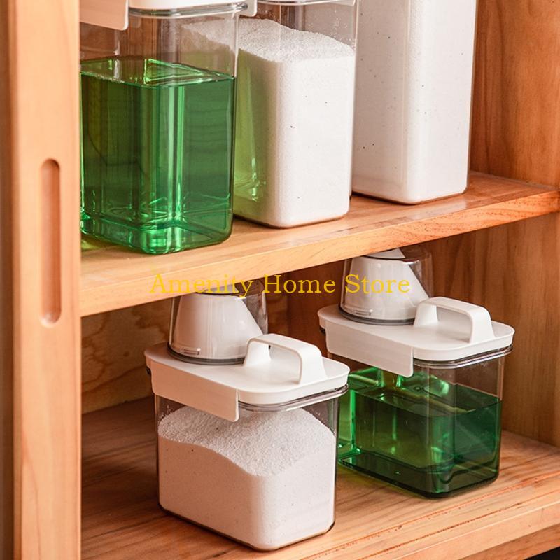 F26C Laundry Detergent Storage Box with Handle and Lid Sub-Bottling Washing Powder