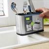 Stainless Steel Storage Basket Kitchen Utensil Holder with Drain Holes Anti-SlipWall Mount Storage for Forks Spoons