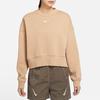 Nike Embroidered Logo Crew Neck Sweatshirt Women Tops Mustard DJ7666-200