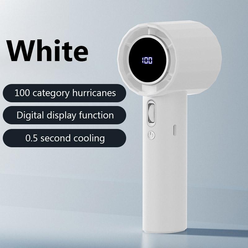 NEW Handheld Portable Fan 100 Wind Speeds Adjustable USB Charging Mini Outdoor Turbo Long-lasting High Speed Fan with Display
