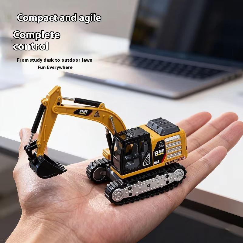 In Stock 1/64 Desktop Excavator Remote Control Mini Engineering Vehicle Series 2.4G Rc Decompression Toy Boy Excavator Mini Rc C