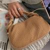 PU Leather Solid-color Woven Shoulder Bag Moderate Capacity Crossbody Bag  Vacations